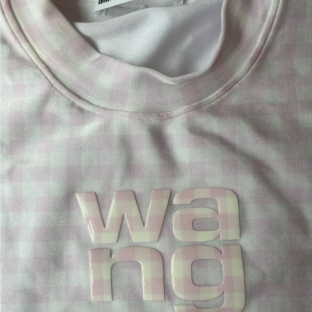 Alexander Wang Pastel Pink Checkered/gingham Tee size large